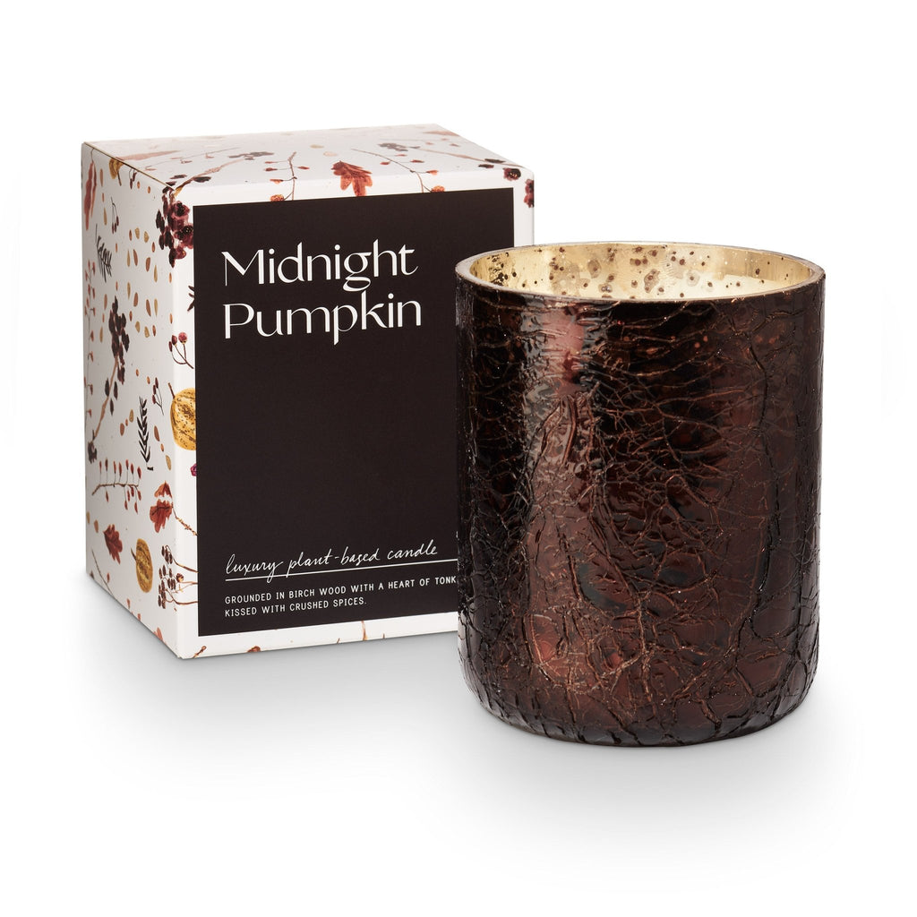 Midnight Pumpkin Small Boxed Crackle Glass Candle - Illume Candles - 46280058000