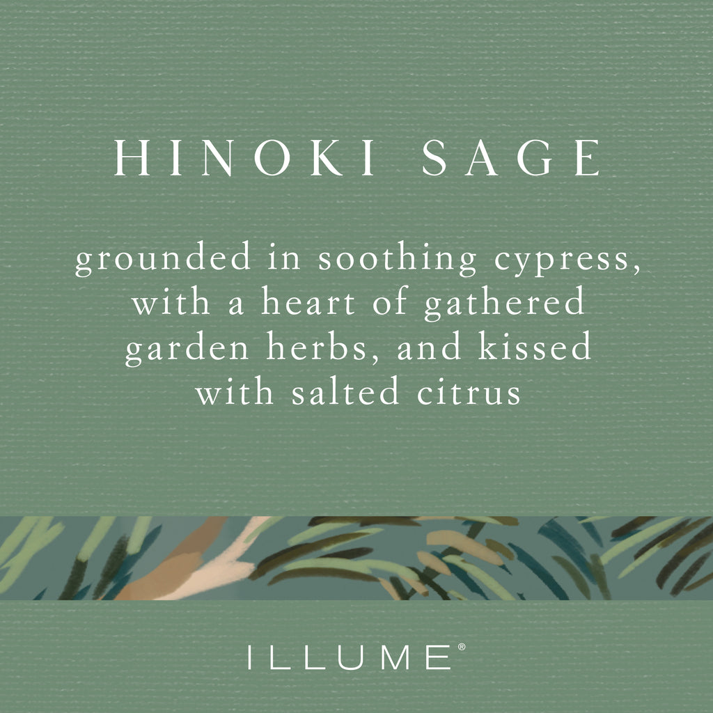 Hinoki Sage Small Fragranced Pillar Candle - Illume Candles - 46272003000