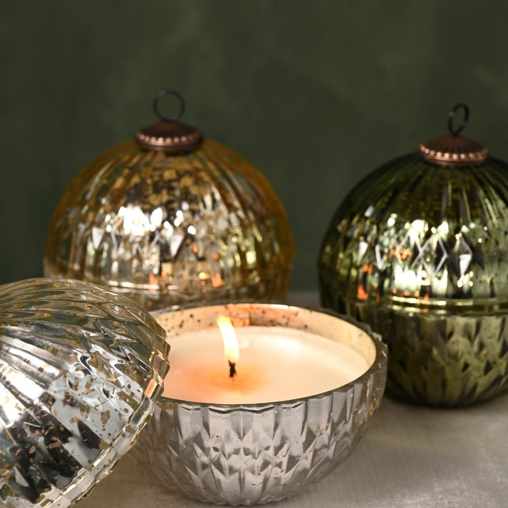 Balsam & Cedar Green Mercury Ornament Candle - Illume Candles - 45238172000