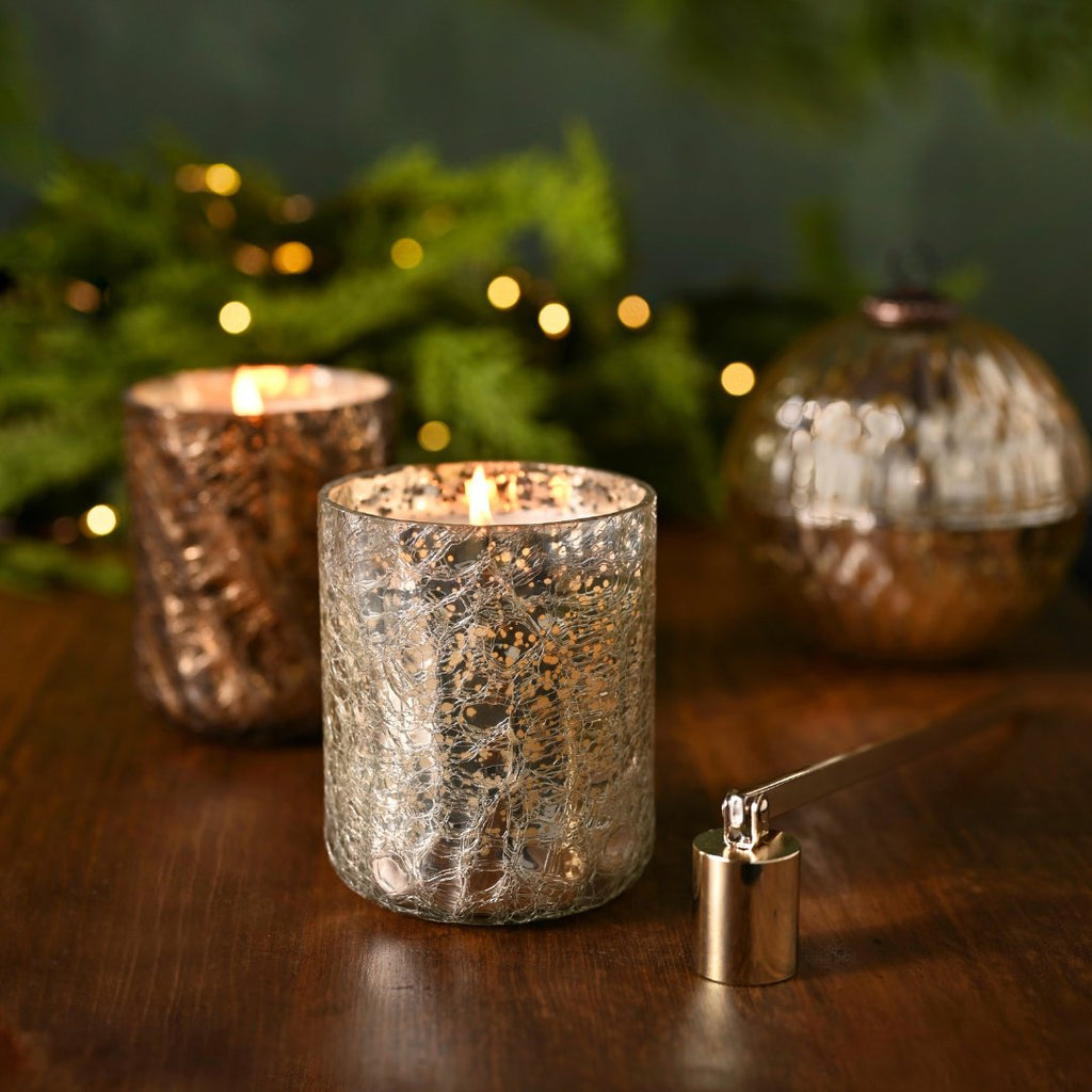 Balsam & Cedar Small Boxed Crackle Glass Candle - Illume Candles - 46280072000